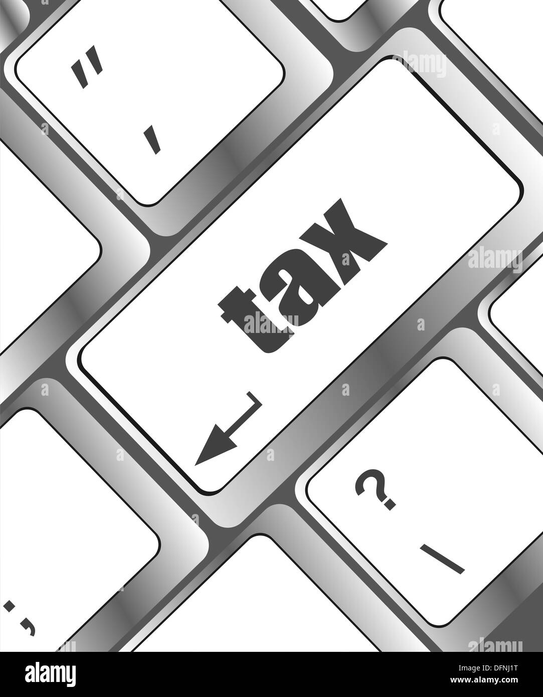 tax word on laptop keyboard key, business concept Stock Photo