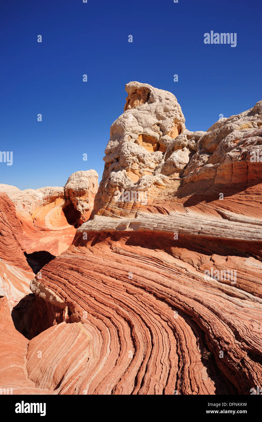 Colourful formation of sandstone, Paria Canyon, Vermilion Cliffs National Monument, Arizona, Southwest, USA, America Stock Photo