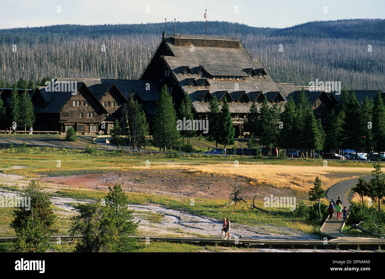 Old Faithful Lodge, Yellowstone National Park. Wyoming, USA Stock Photo -  Alamy