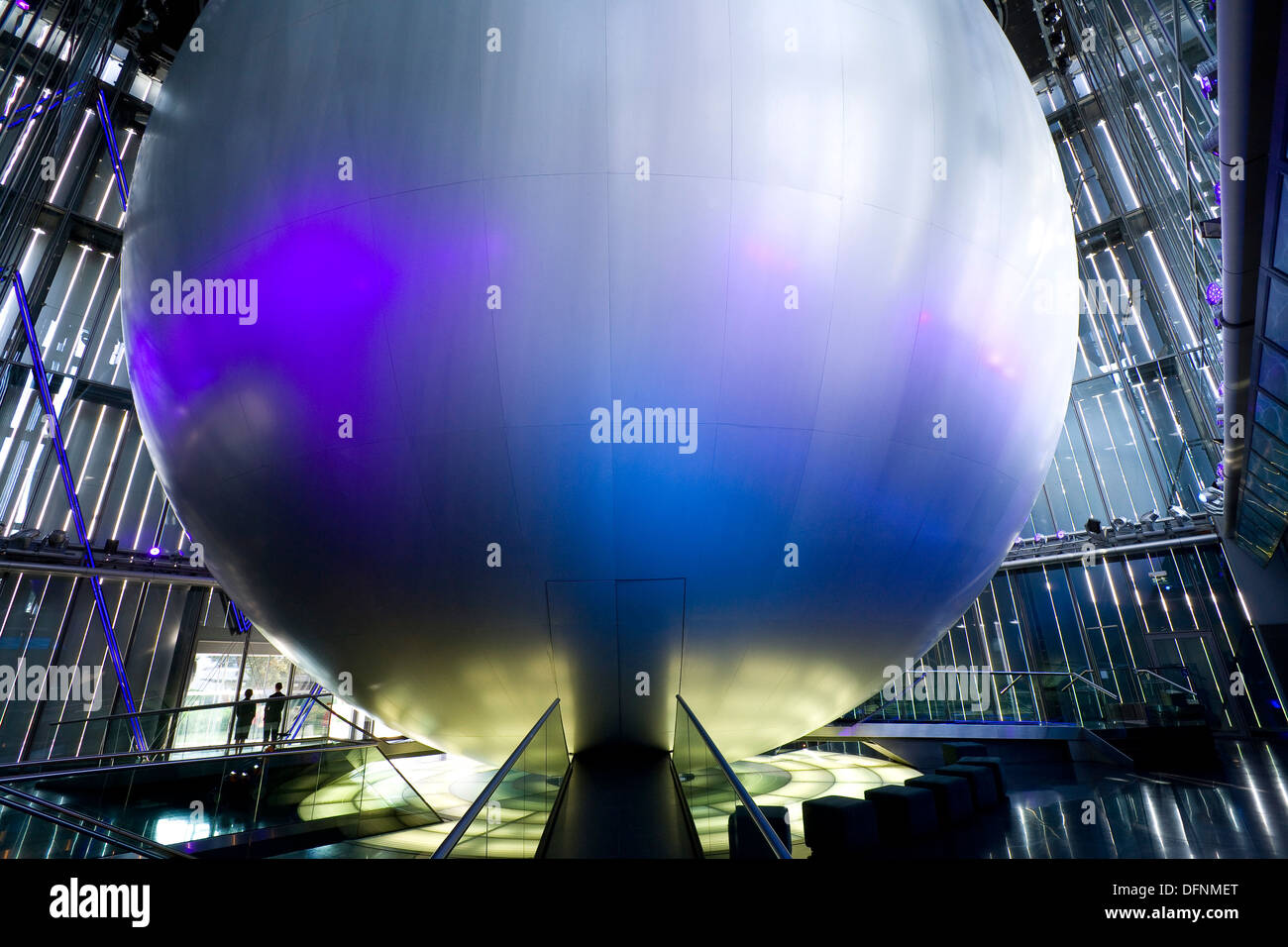 Ball inside of Volkswagen Pavilion, Autostadt, Wolfsburg, Lower Saxony, Germany, Europe Stock Photo