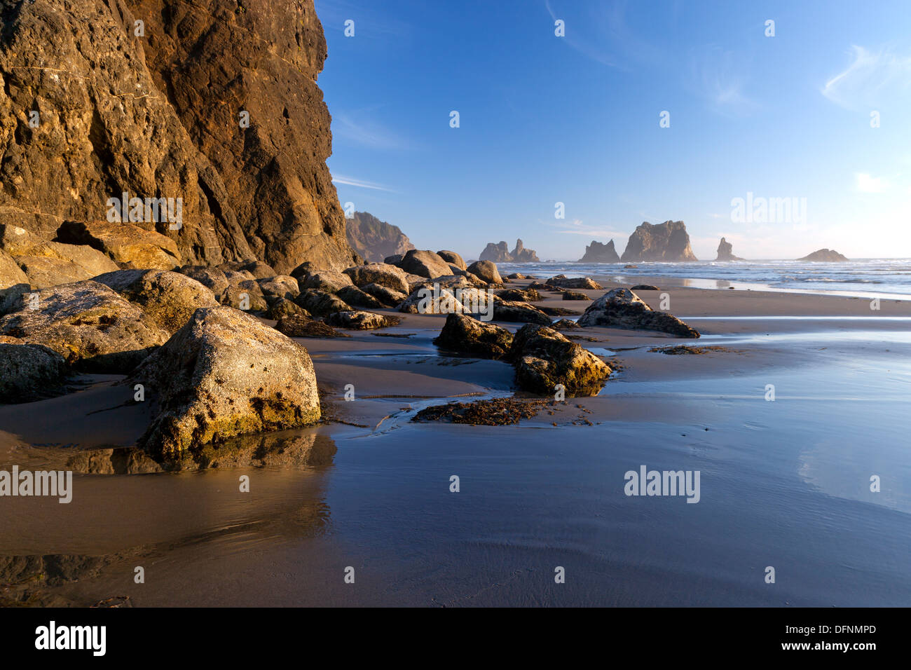 Sea stacks and surf along the Southern Oregon Coast at Samuel H. Boardman State Park Stock Photo