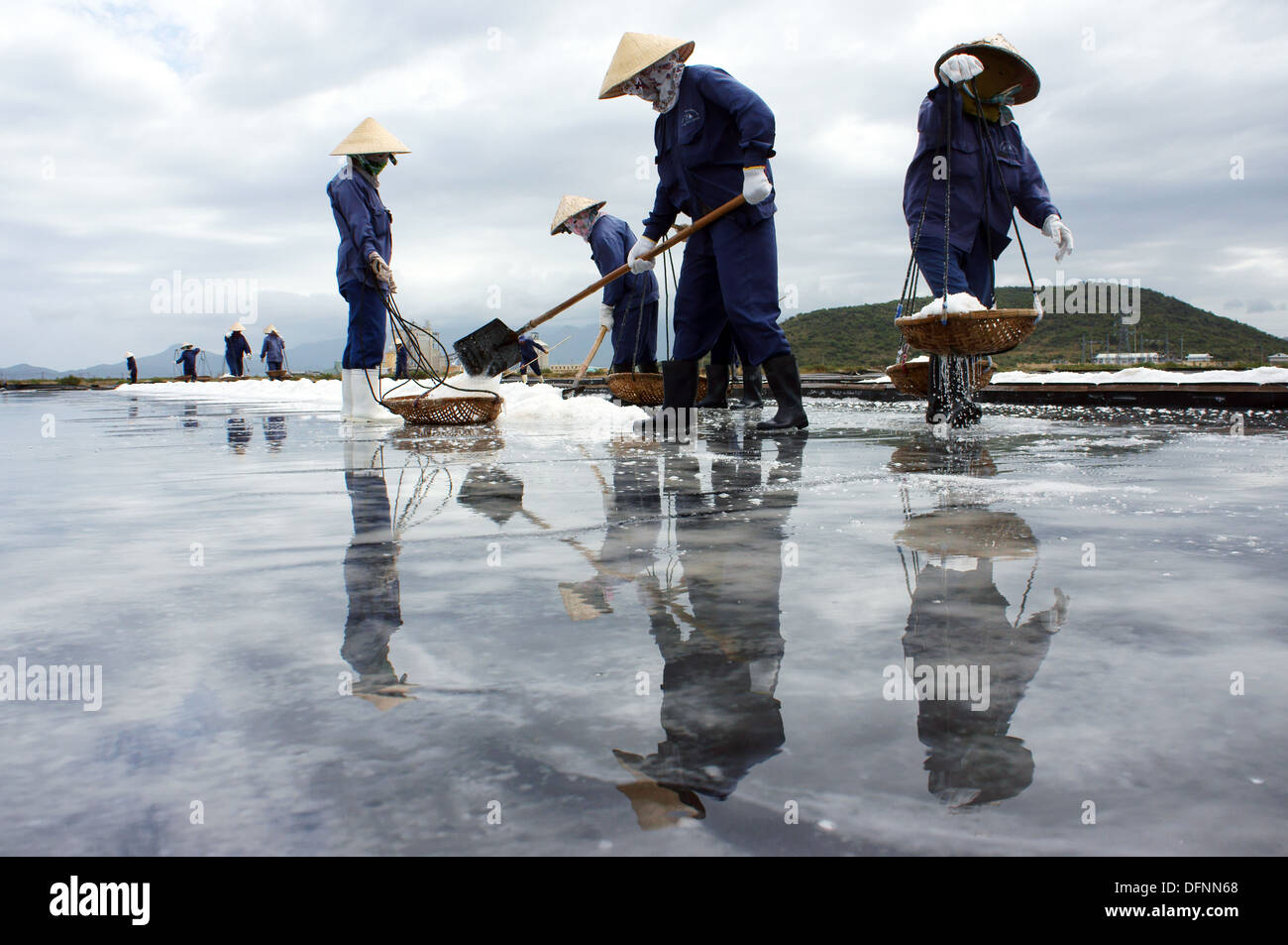 salt worker working on saline Stock Photo 61328576 Alamy