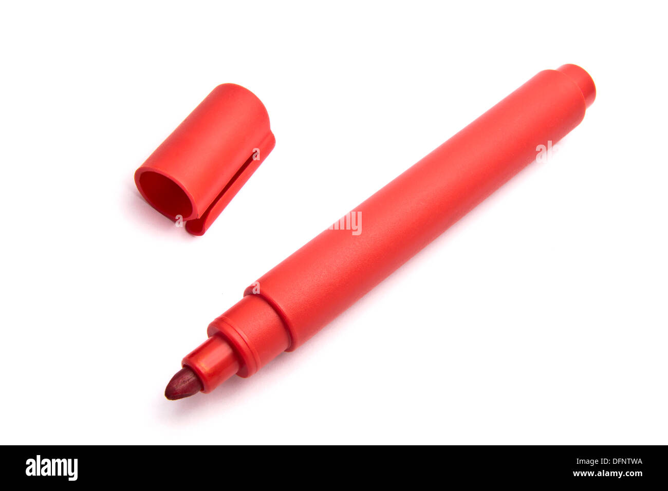 Red highlighter isolated on white background Stock Photo Alamy