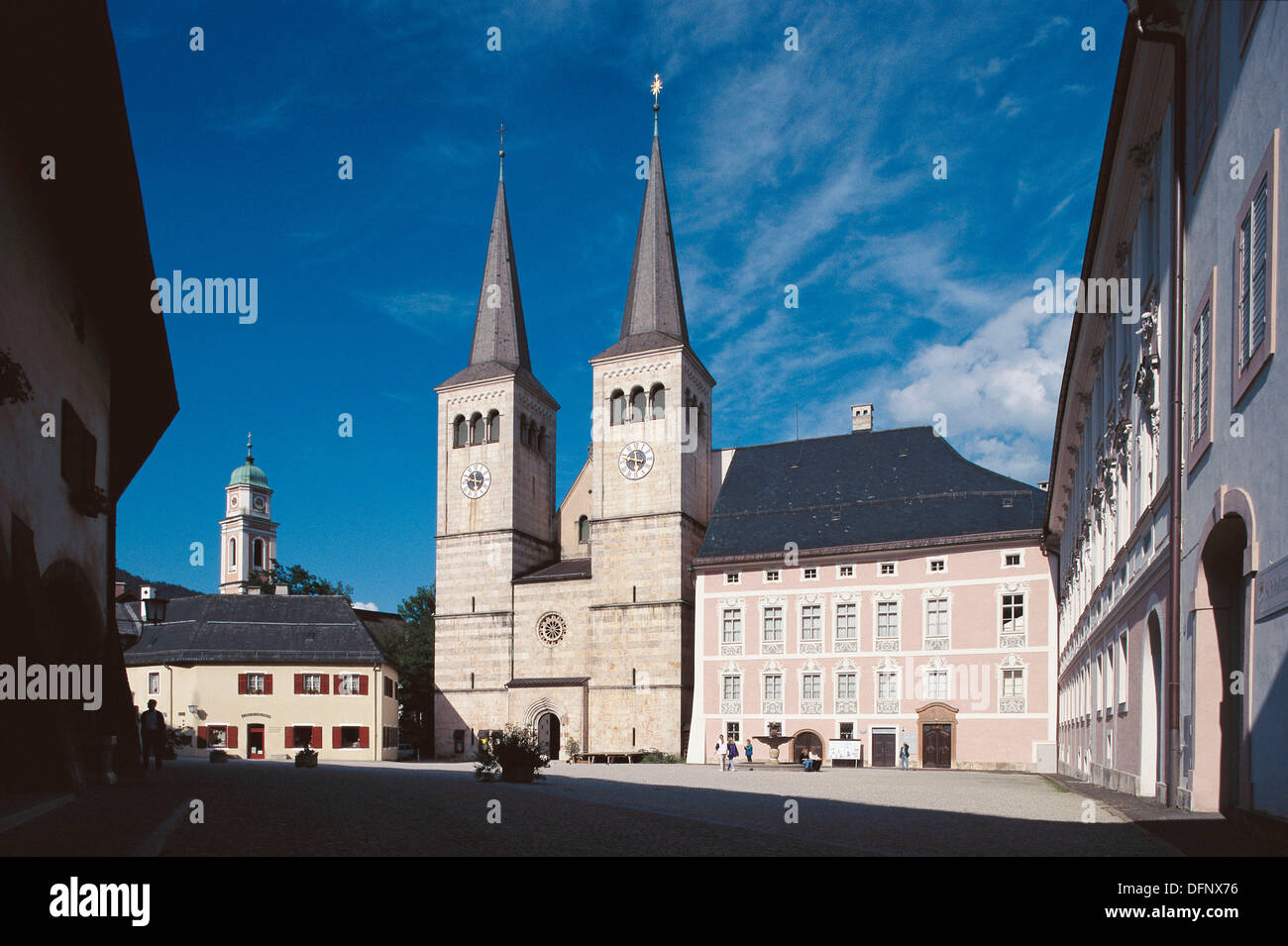 Stiftskirche. Schlossplatz. Berchtesgaden. Bavaria. Germany Stock Photo ...