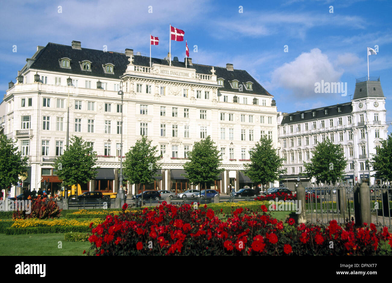 Kongens Nytorv square and D´Angleterre Hotel. Copenhagen. Denmark Stock Photo