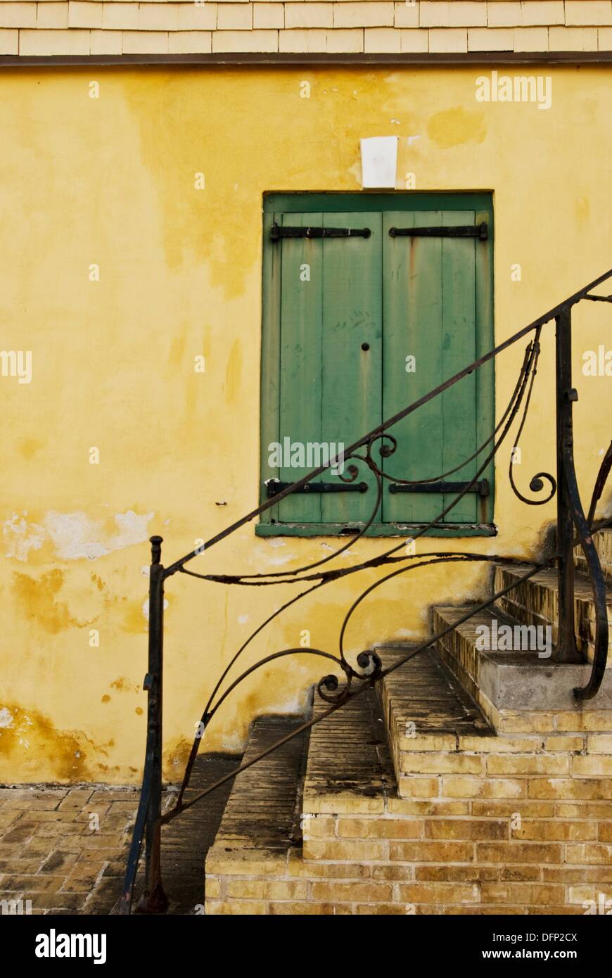 Stairway at back of Scale House, Christiansted National Historic Site, St Croix, US Virgin