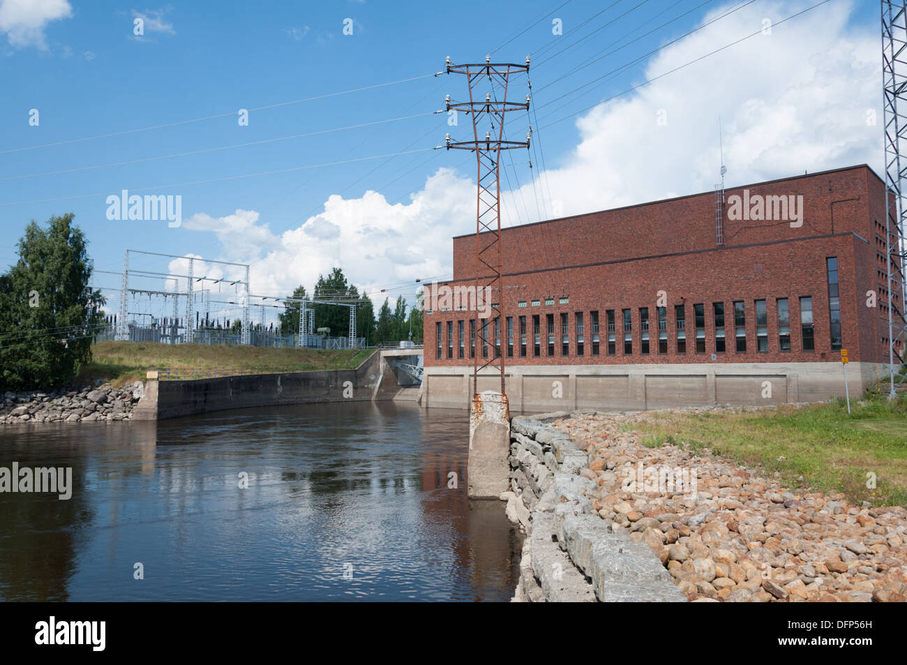 Hydro electric power station in Vammala Finland built in 1950 Stock Photo