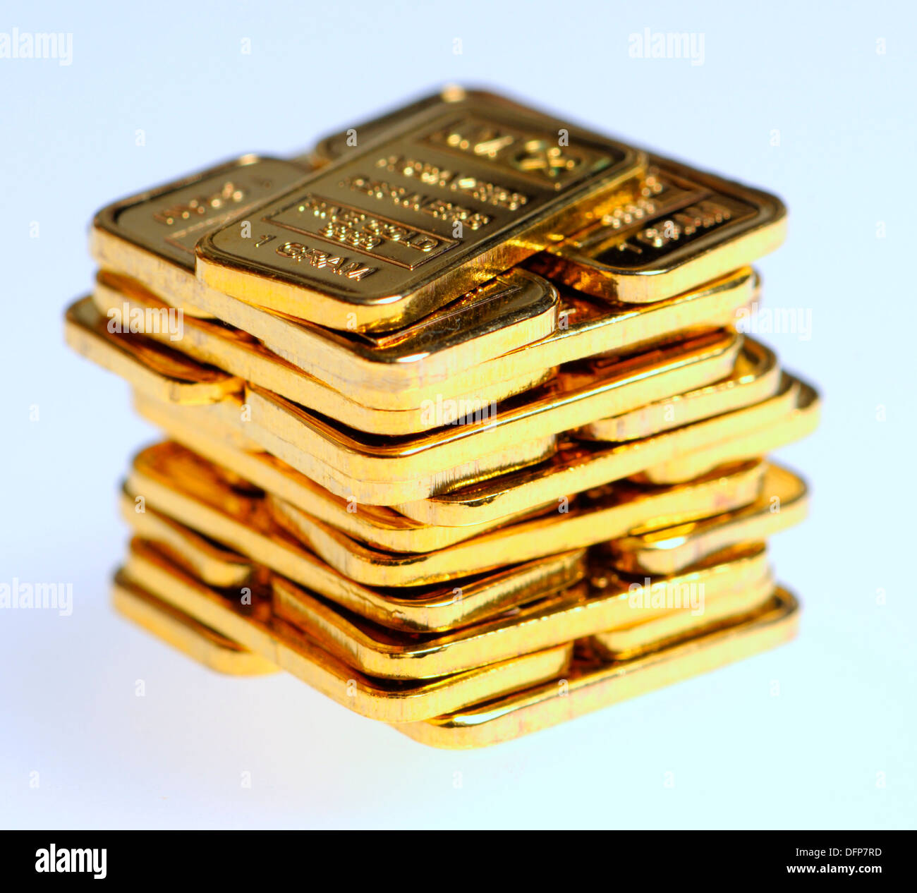 Gold bullion (plated replicas) Stock Photo