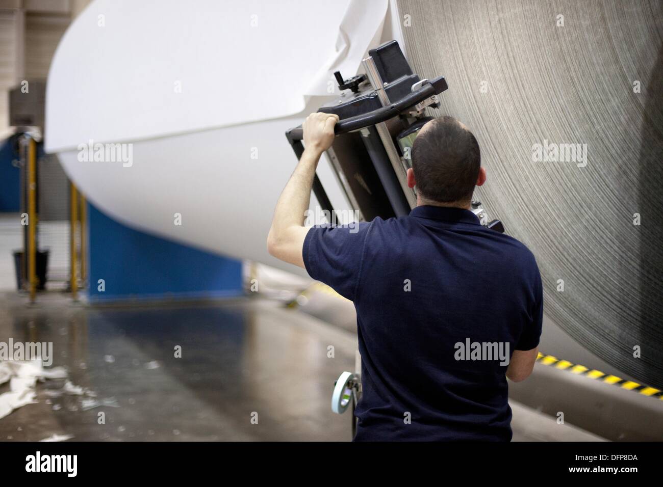 Operators working in the Swedish paper mill HOLMEN Madrid Spain Stock