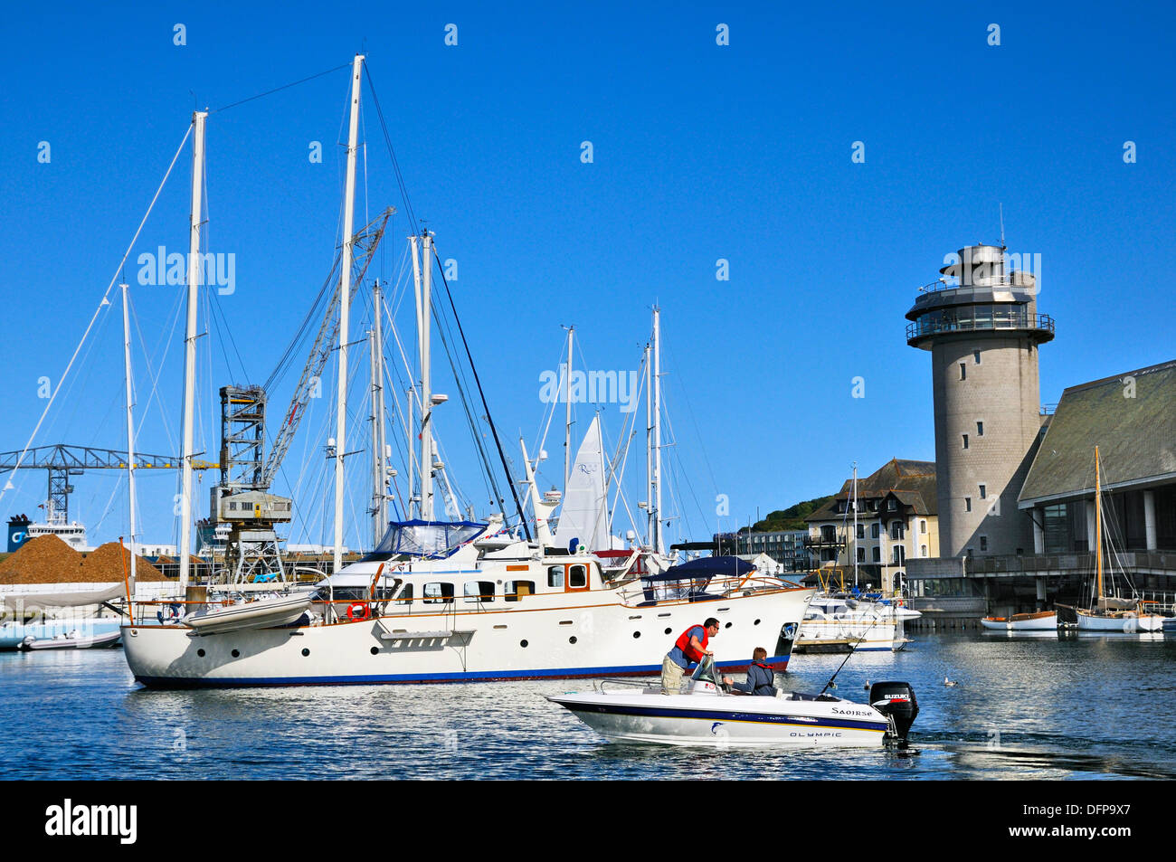 Falmouth marina and National Maritime Museum, Cornwall, UK Stock Photo