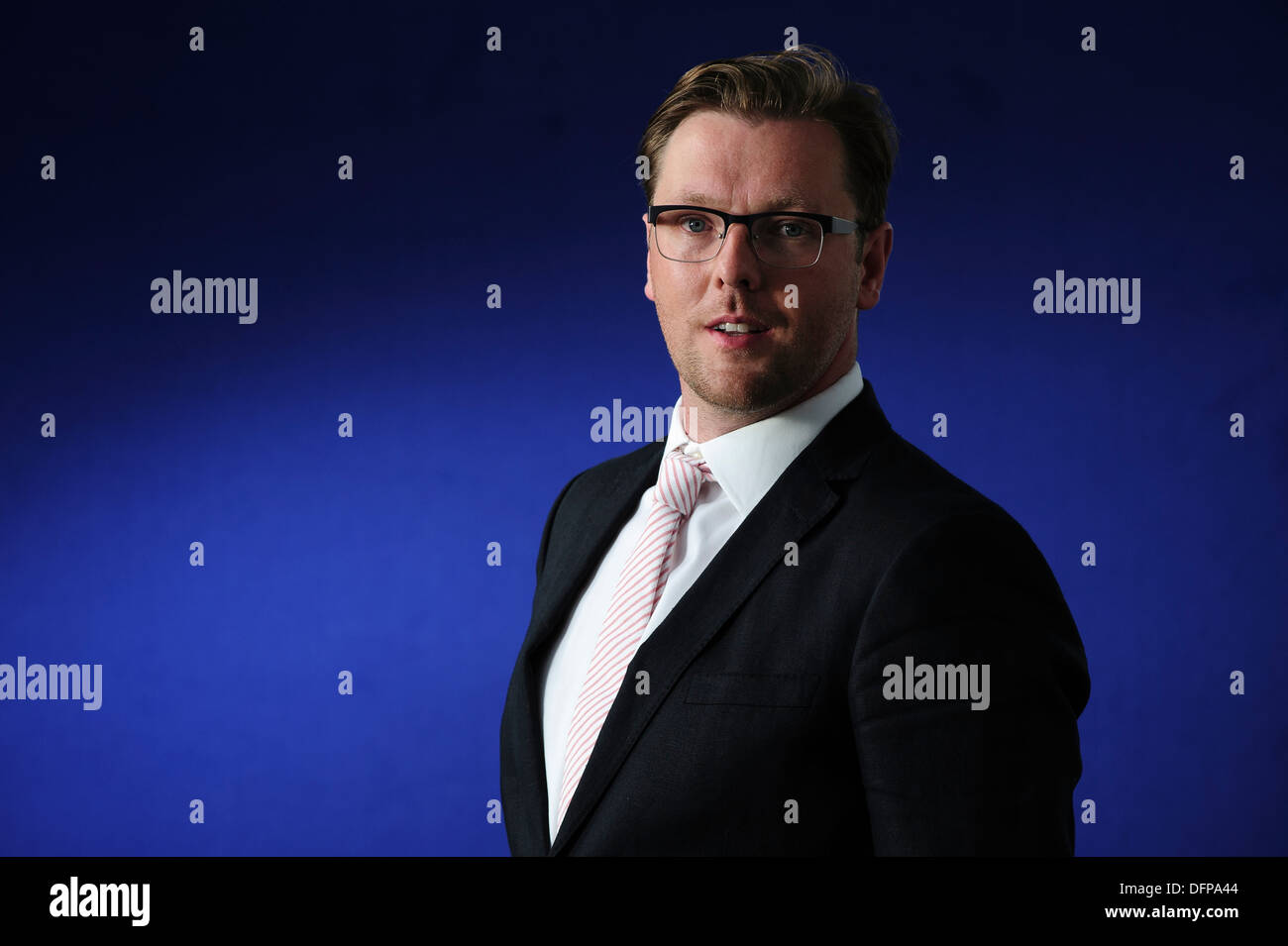 Damian Barr Writer, columnist, playwright and salonnière, attending at the Edinburgh International Book Festival 2013. Stock Photo