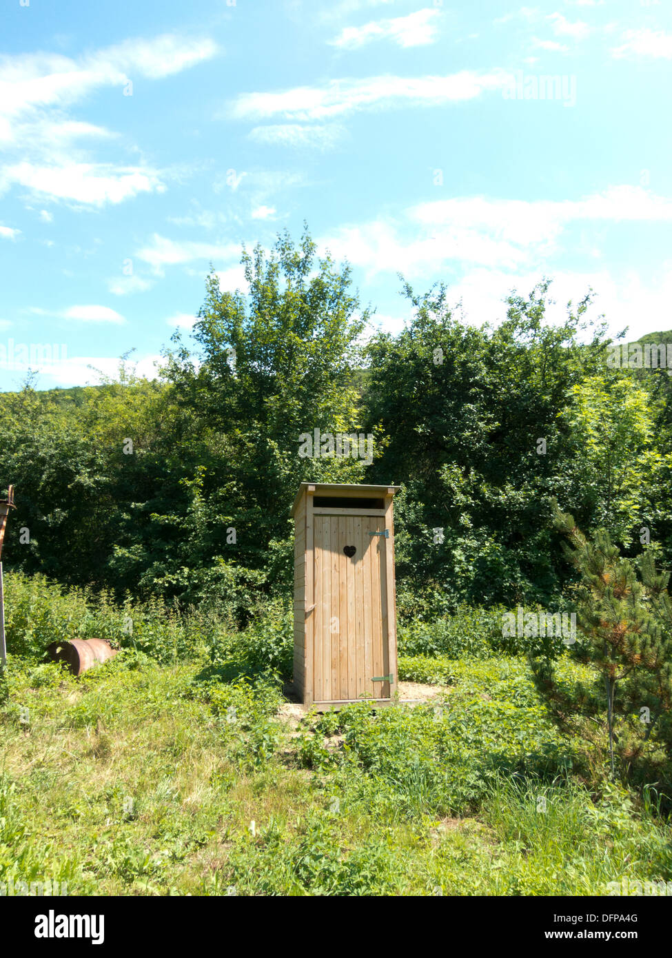 wooden latrine Stock Photo