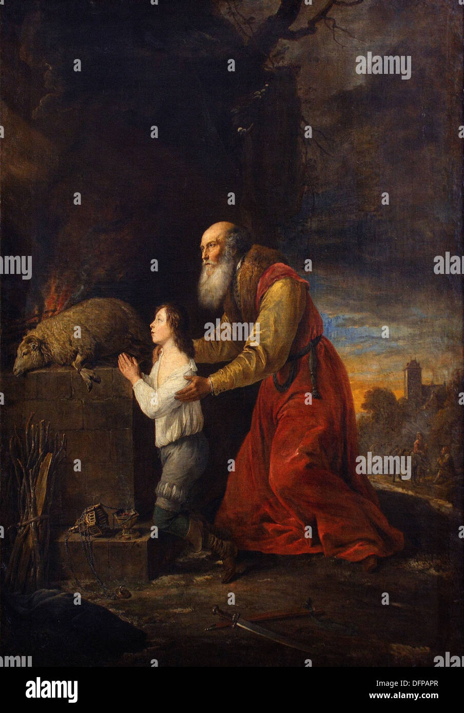David TENIERS - Abraham´s Offering of Thanks - 1653 - Kunsthistoriches Museum - Vienna Stock Photo