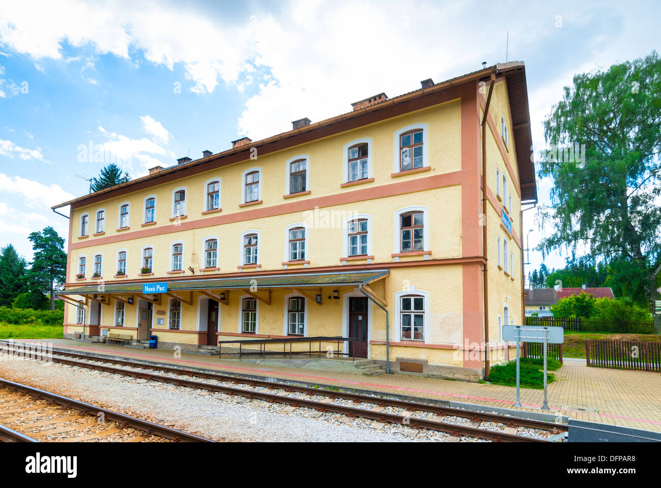 railway station, Nova Pec, Sumava Mts., Czech Republic Stock Photo - Alamy