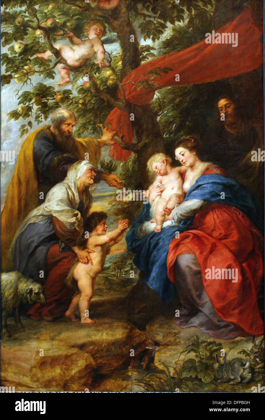 Peter Paul RUBENS - Holy Family Beneath an Apple Tree - 1362 - Kunsthistoriches Museum - Vienna Stock Photo
