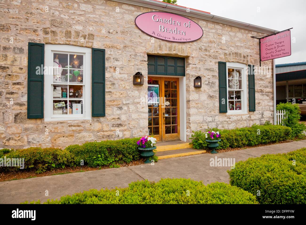 Main street shops in Fredericksburg, Texas, USA Stock Photo Alamy