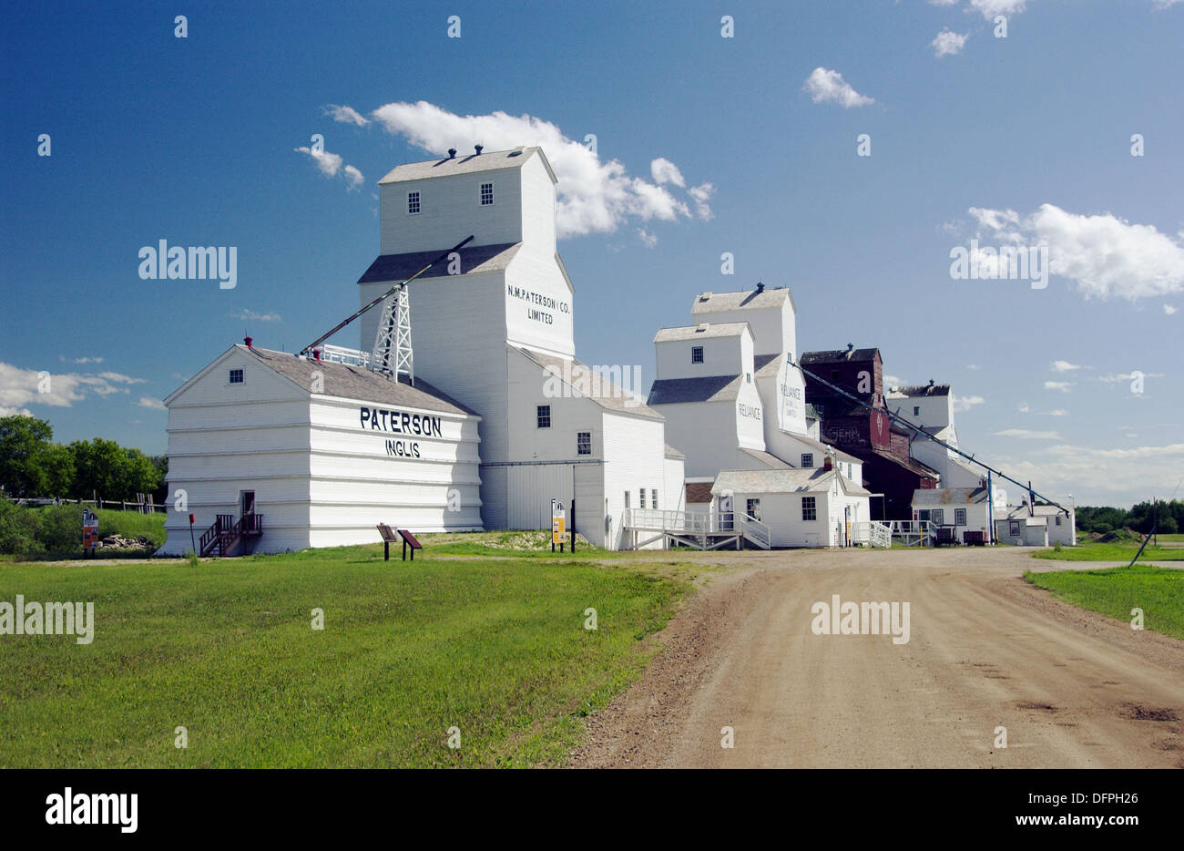 Restored prairie grain elevators in Inglis, Manitoba. Canada Stock