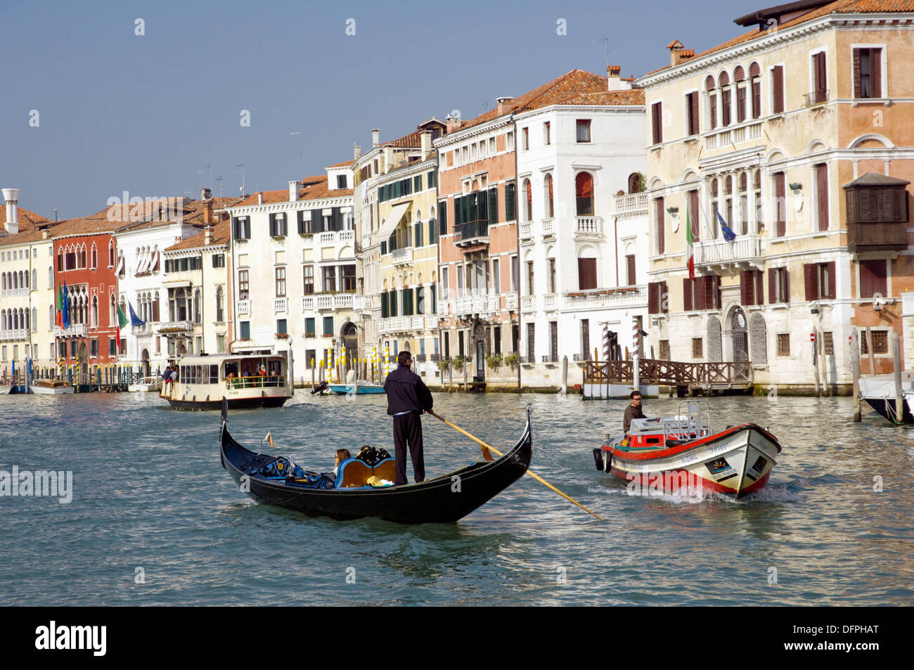 The Grand Canal of Venice, Italy with architecture, boats and