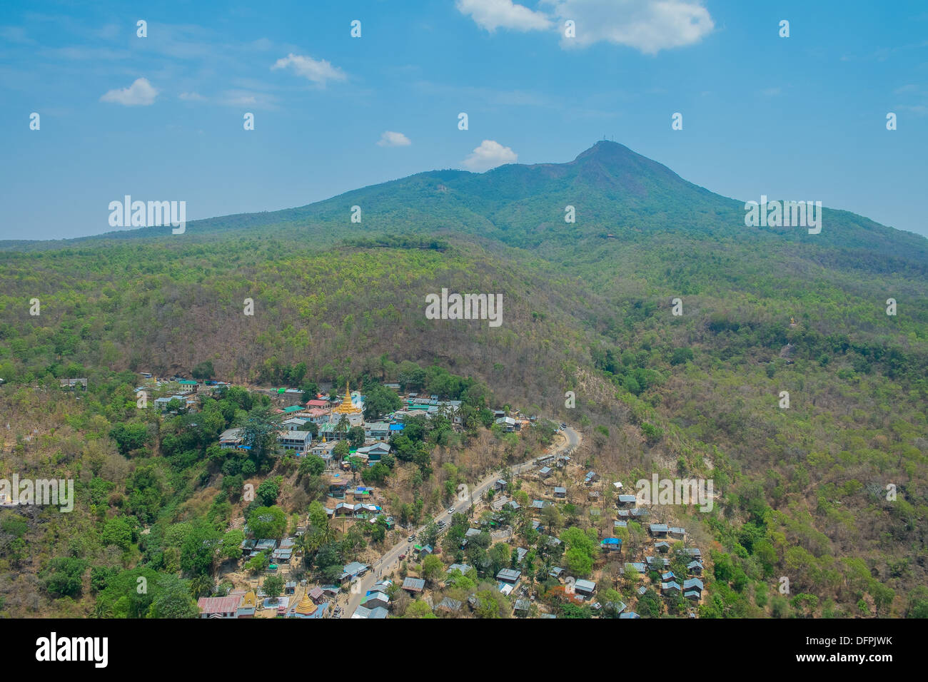 Mount Popa and mountain village, Myanmar, Southeast Asia Stock Photo