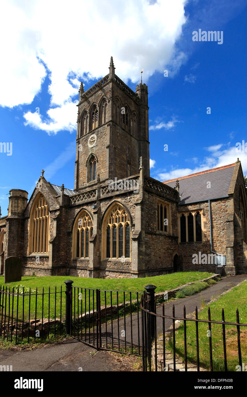 Summer, St Johns parish church, Axbridge village, Somerset County, England, UK Stock Photo