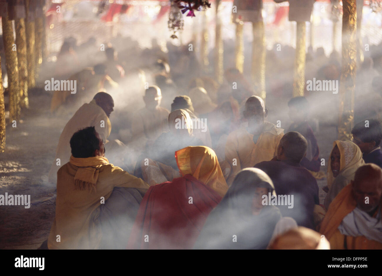 Fire worship at Kumbh Mela Festival, the largest religious event in the