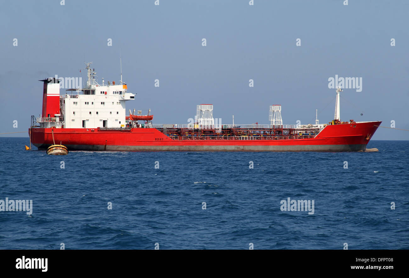 Red oil tanker Stock Photo