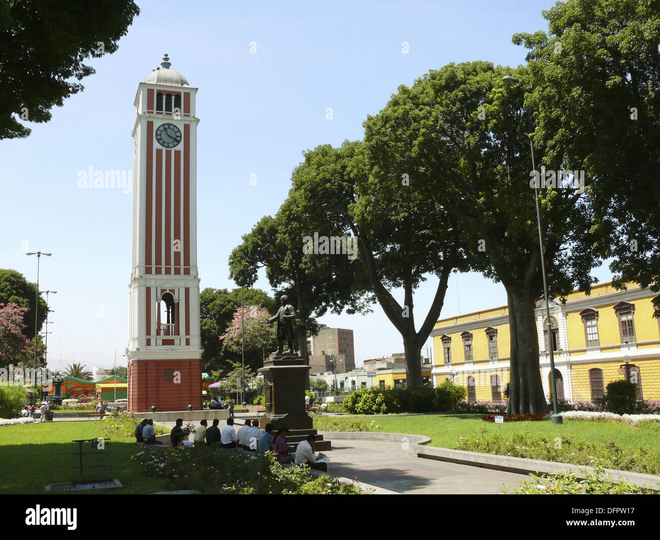Tower of the Clock, University Park, Lima, Peru Stock Photo Alamy