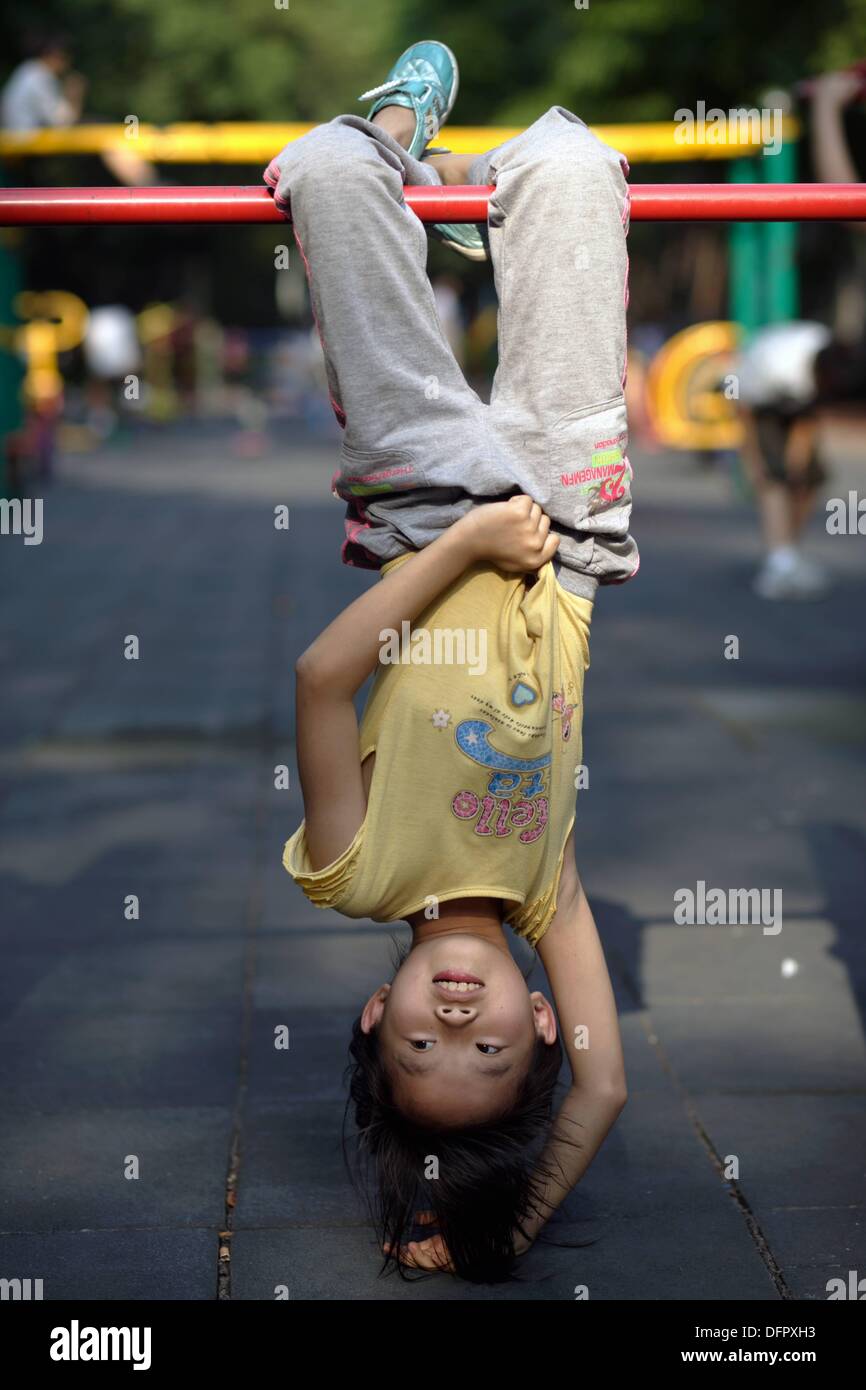 Chinese girl upside down hi-res stock photography and images - Alamy
