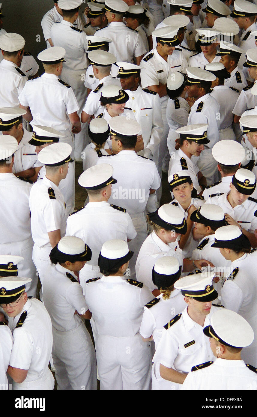 Midshipmen attending graduation at U.S. Naval Academy. Annapolis