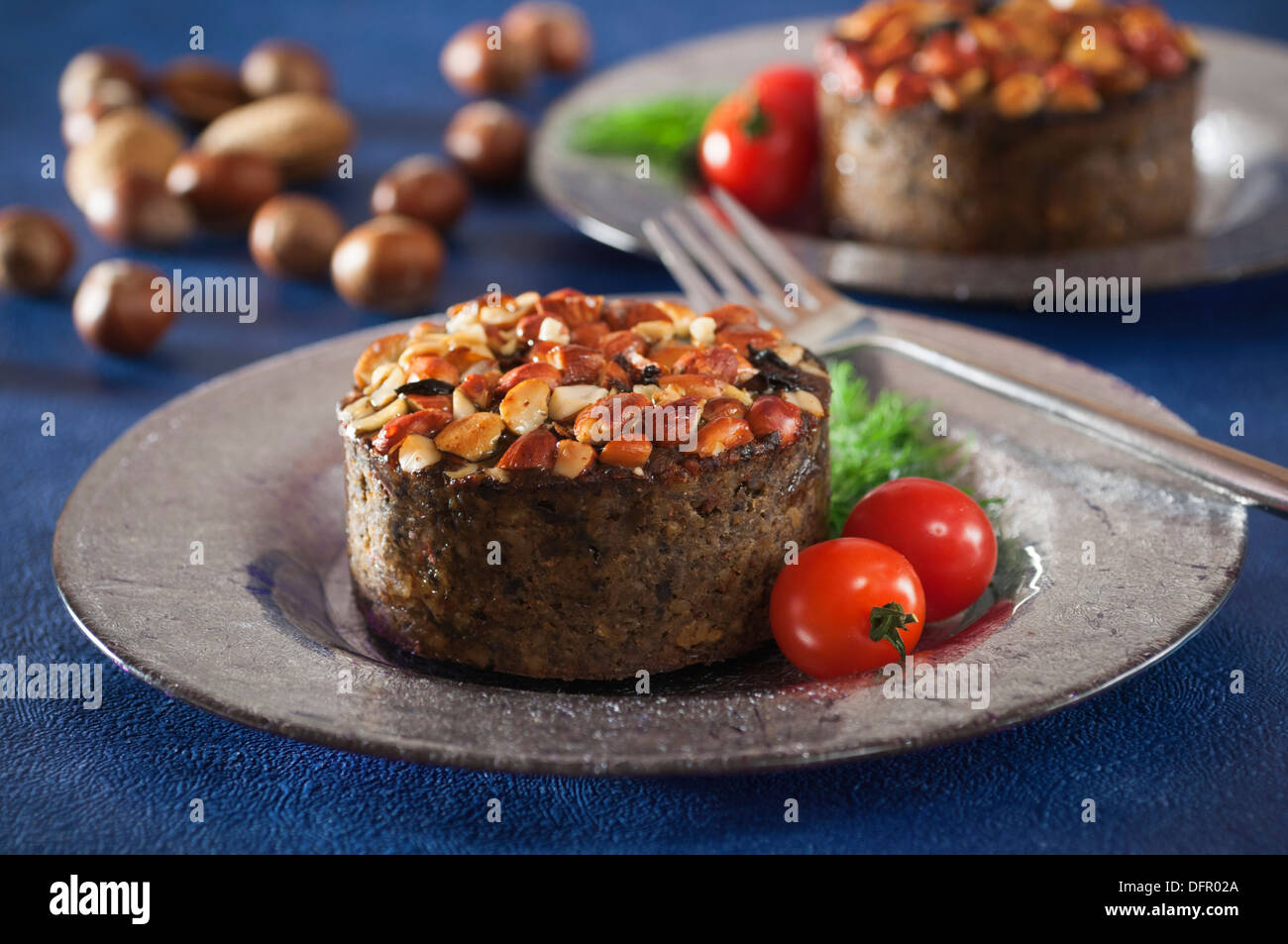 Nut roast vegetarian dish Stock Photo