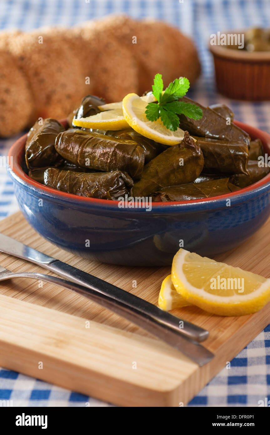 Stuffed vine leaves Stock Photo Alamy