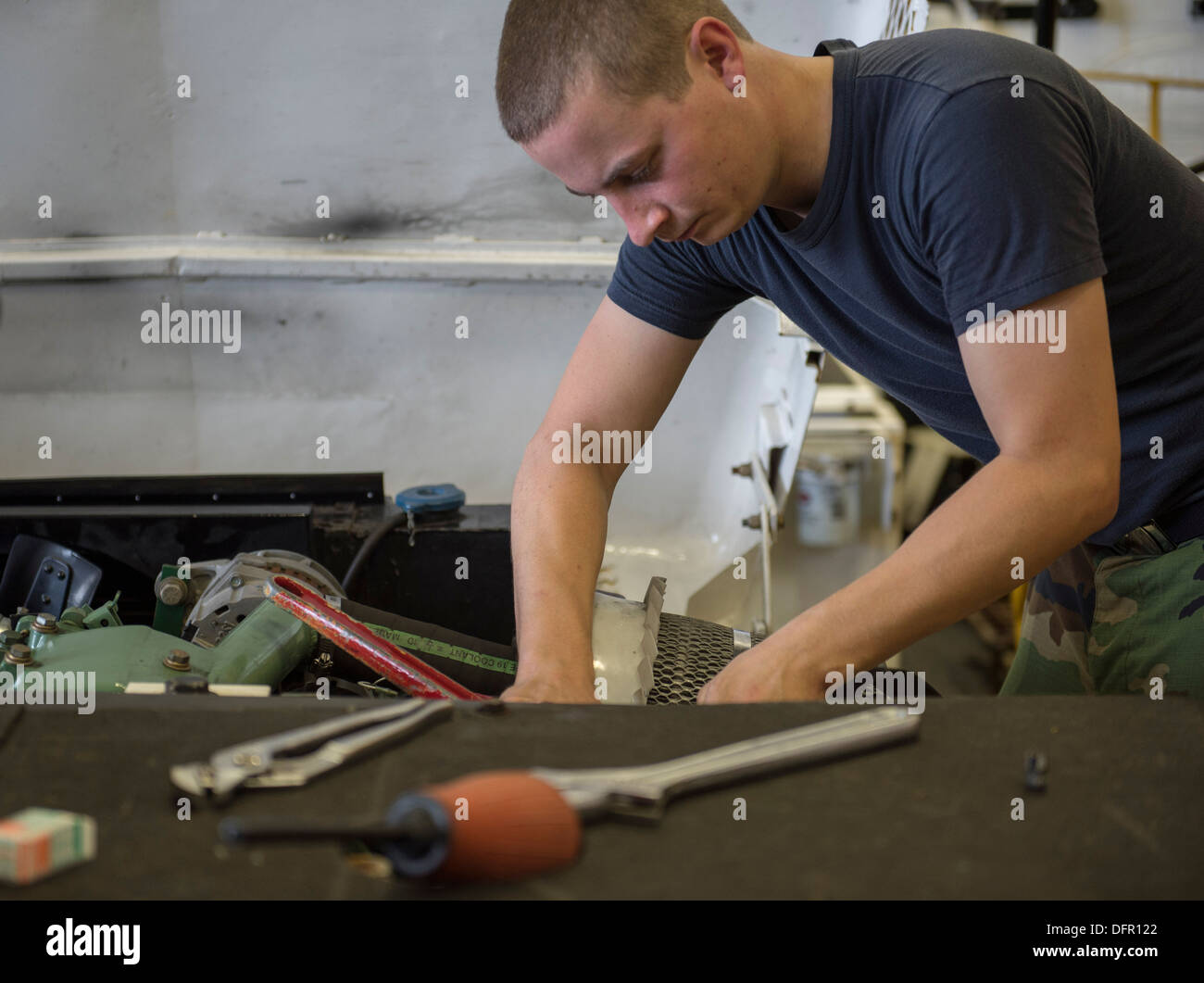 Aviation support equipment technician hires stock photography and