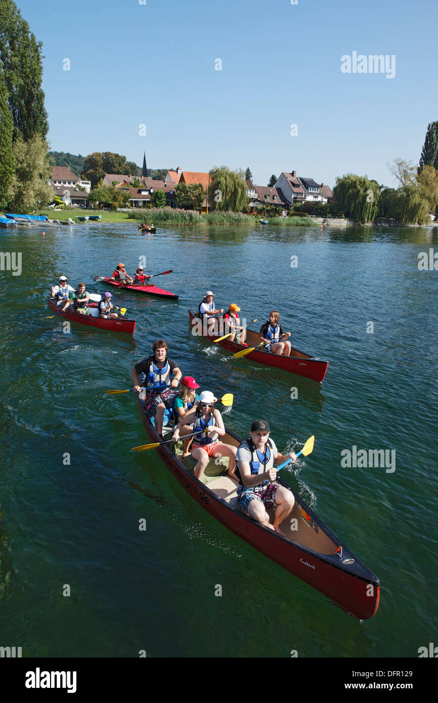 Canoeing, lake of constance Stock Photo