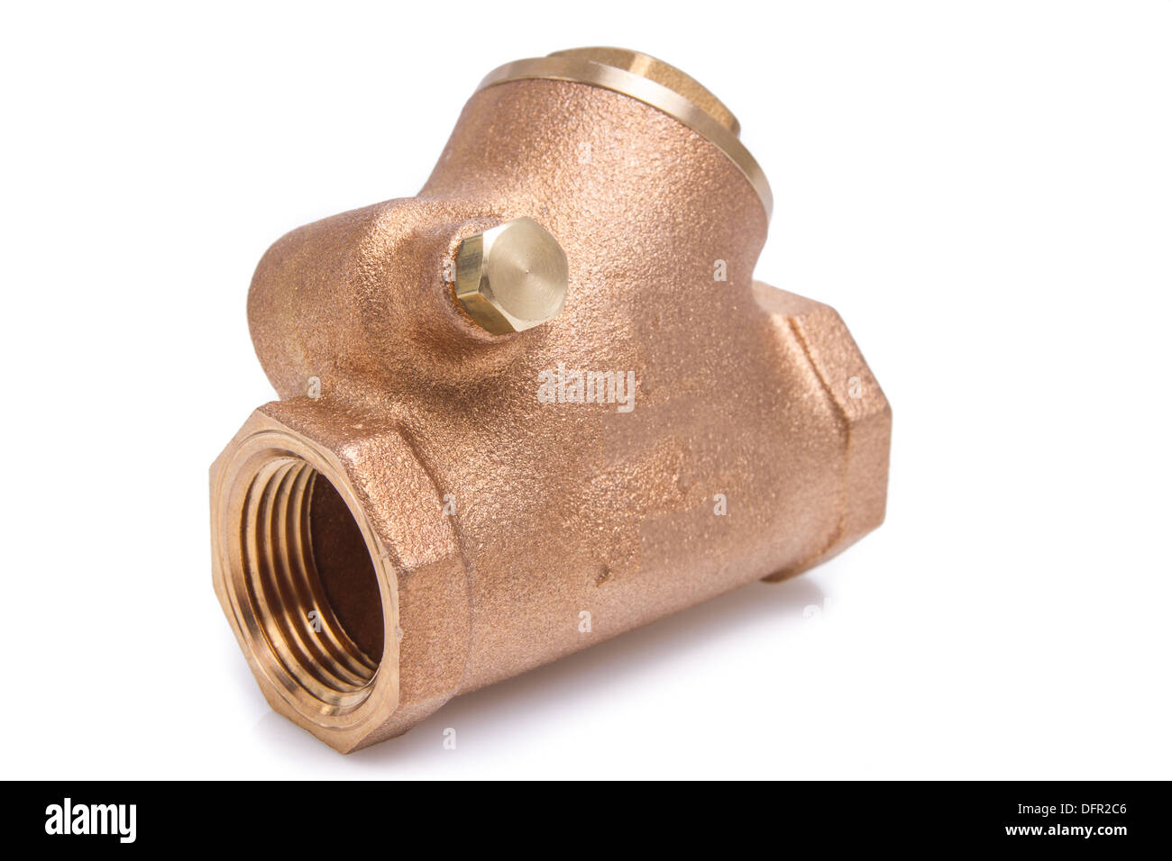 Fittings for water pipe brass joint. close-up Stock Photo
