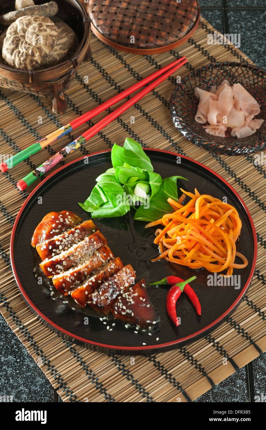 Chicken Teriyaki Grilled marinated chicken Japanese style Stock Photo