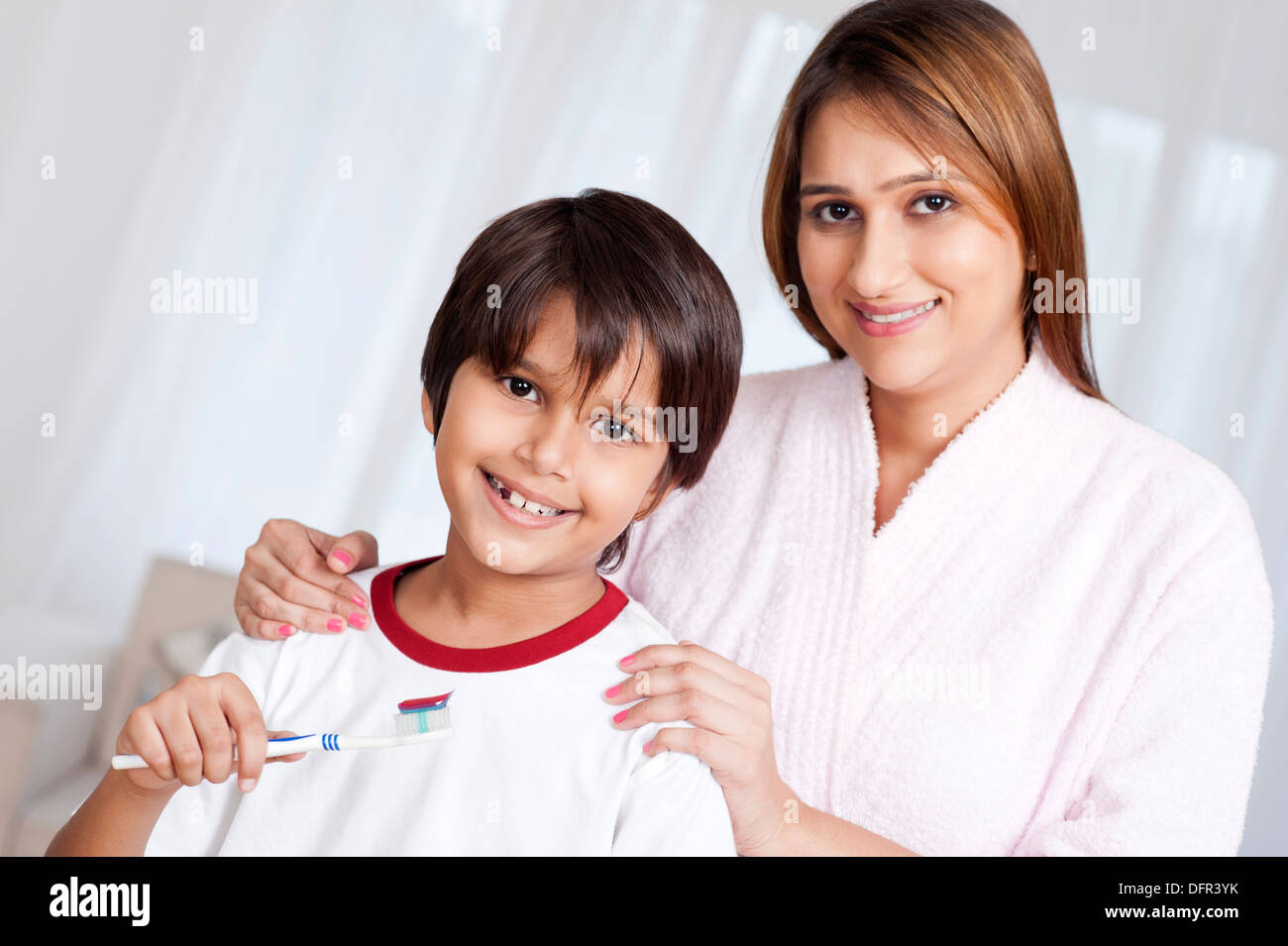 Indian woman brushing teeth hi-res stock photography and images - Alamy