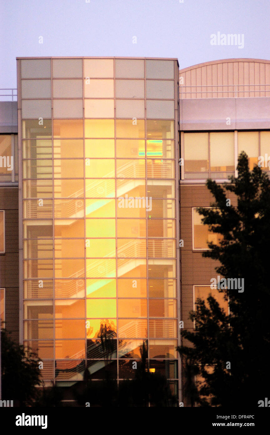Office Building With Stairs At Sunset Pleasanton California USA Office Building With Stairs At Sunset Pleasanton California USA