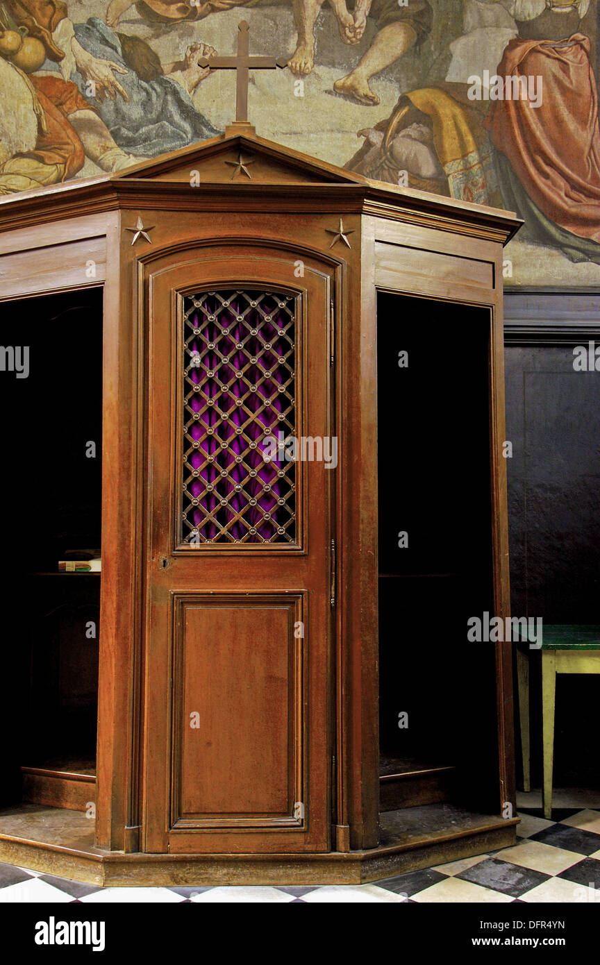 Confessional in St. Sulpice church. Paris. France Stock Photo 61359753