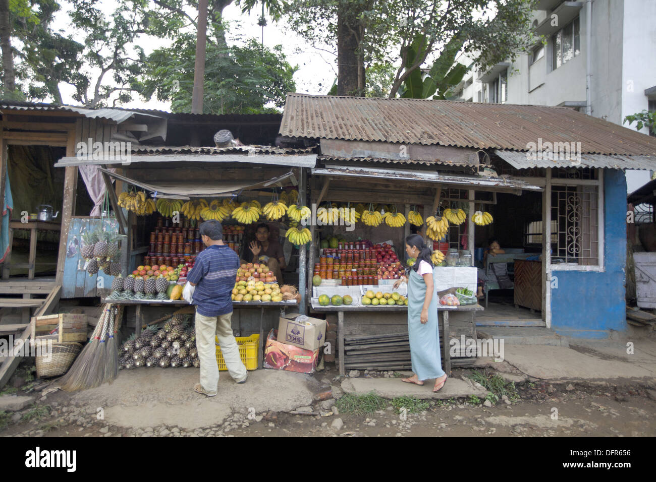 A fruit shop shop en route Shillong, Meghalaya, India Stock Photo Alamy
