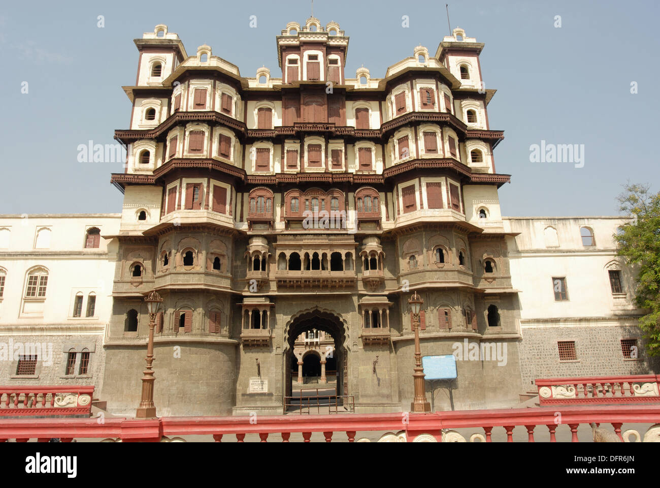 Front view of Holkar palace, Indore, Madhya Pradesh, India Stock Photo