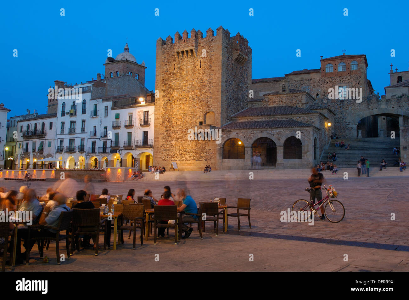 Plaza Mayor (main square) in old town, Caceres, UNESCO world Heritage