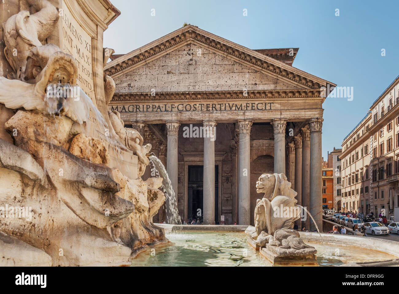 The Pantheon is an ancient building in Rome and since 609 ad, a Catholic Church, Rome, Lazio, Italy, Europe Stock Photo