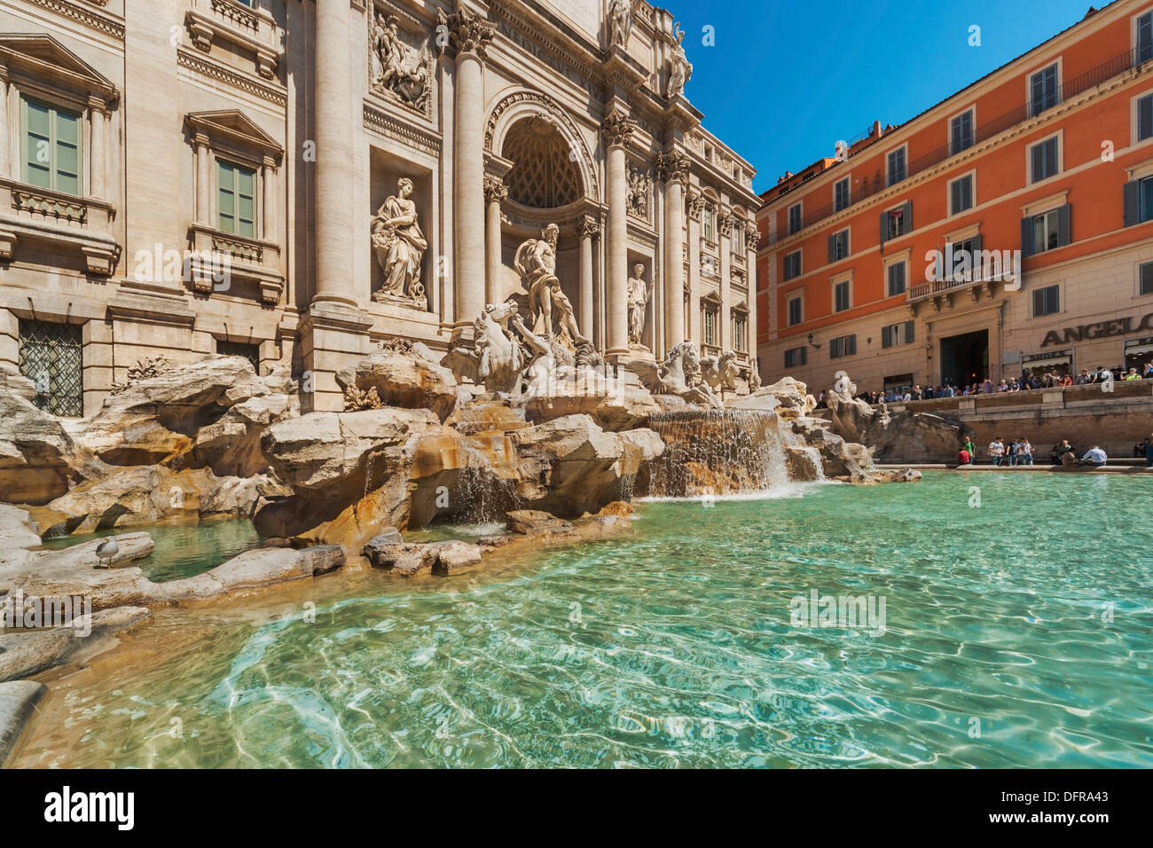 The Trevi Fountain, Fontana di Trevi, is the largest fountain in Rome, Lazio, Italy, Europe Stock Photo