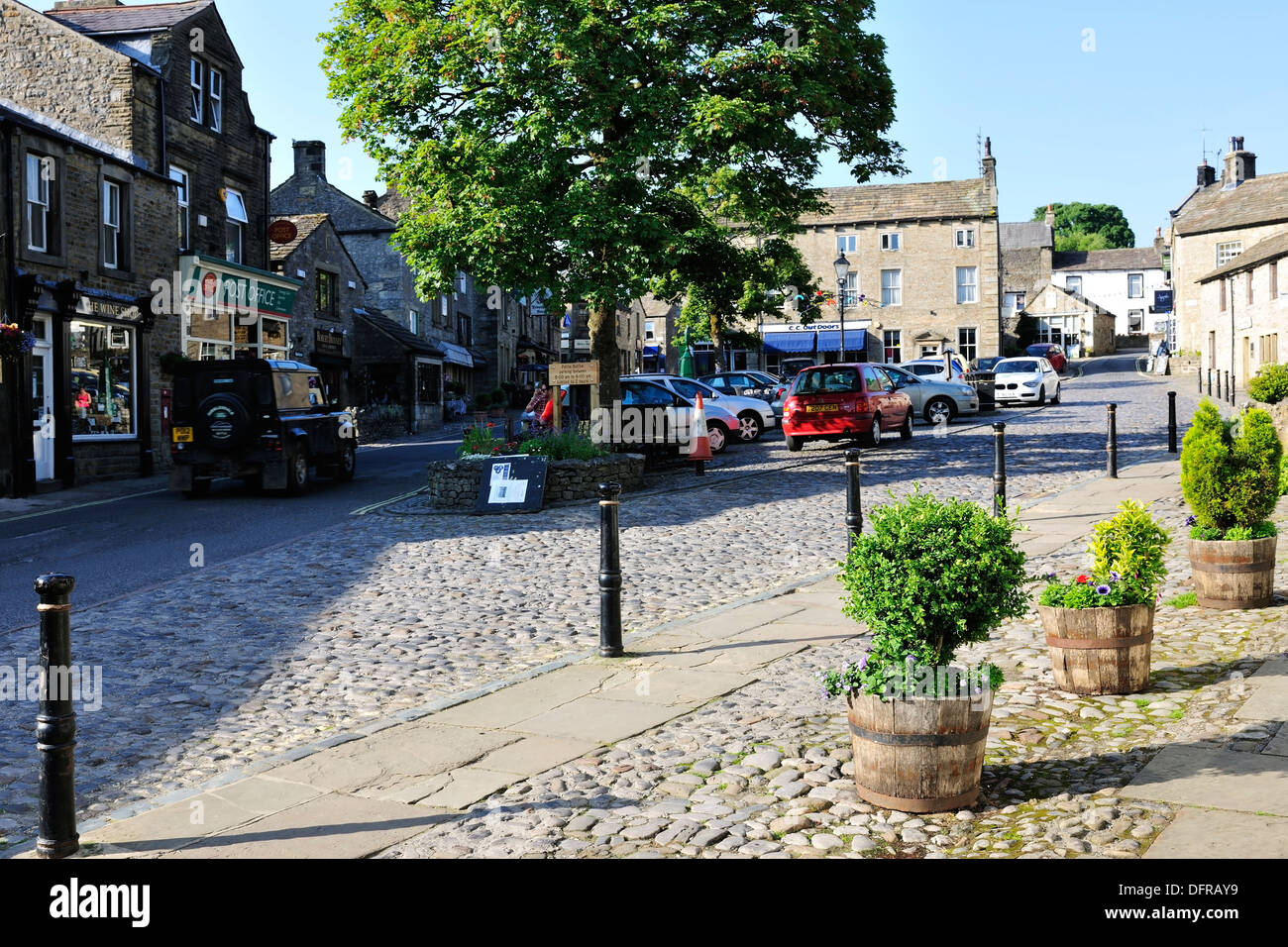 A quiet moment, at the end of the day, in Grassington market square, Yorkshire Dales National Park, England Stock Photo