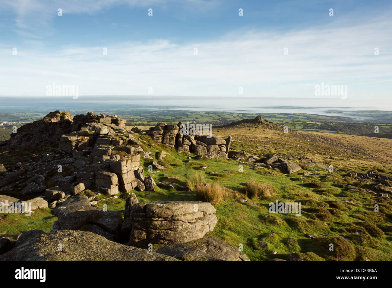 The view along Belstone Ridge, Belstone Tor Dartmoor National Park Devon Uk Stock Photo