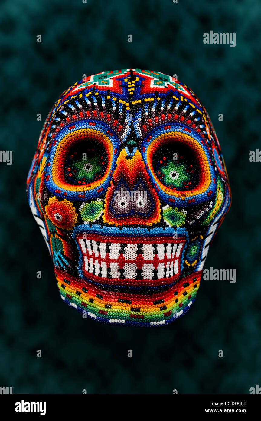 Huichol Beaded Skull Stock Photo