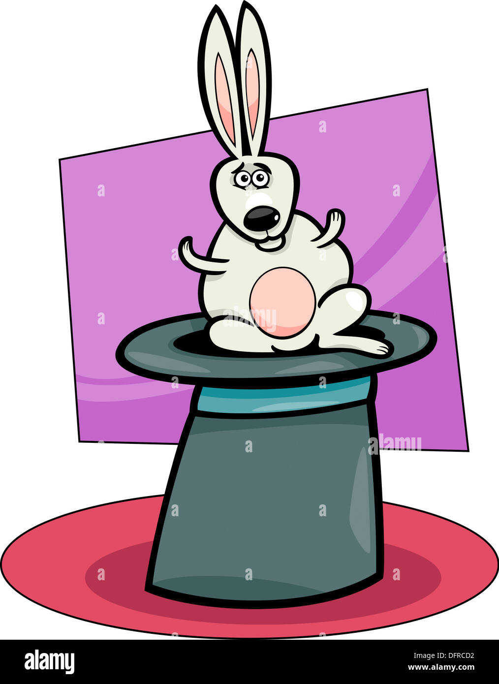 Magic Hat Rabbit Cartoon Cartoon Illustration of Funny Cute Bunny or Rabbit in the Magic Hat ...