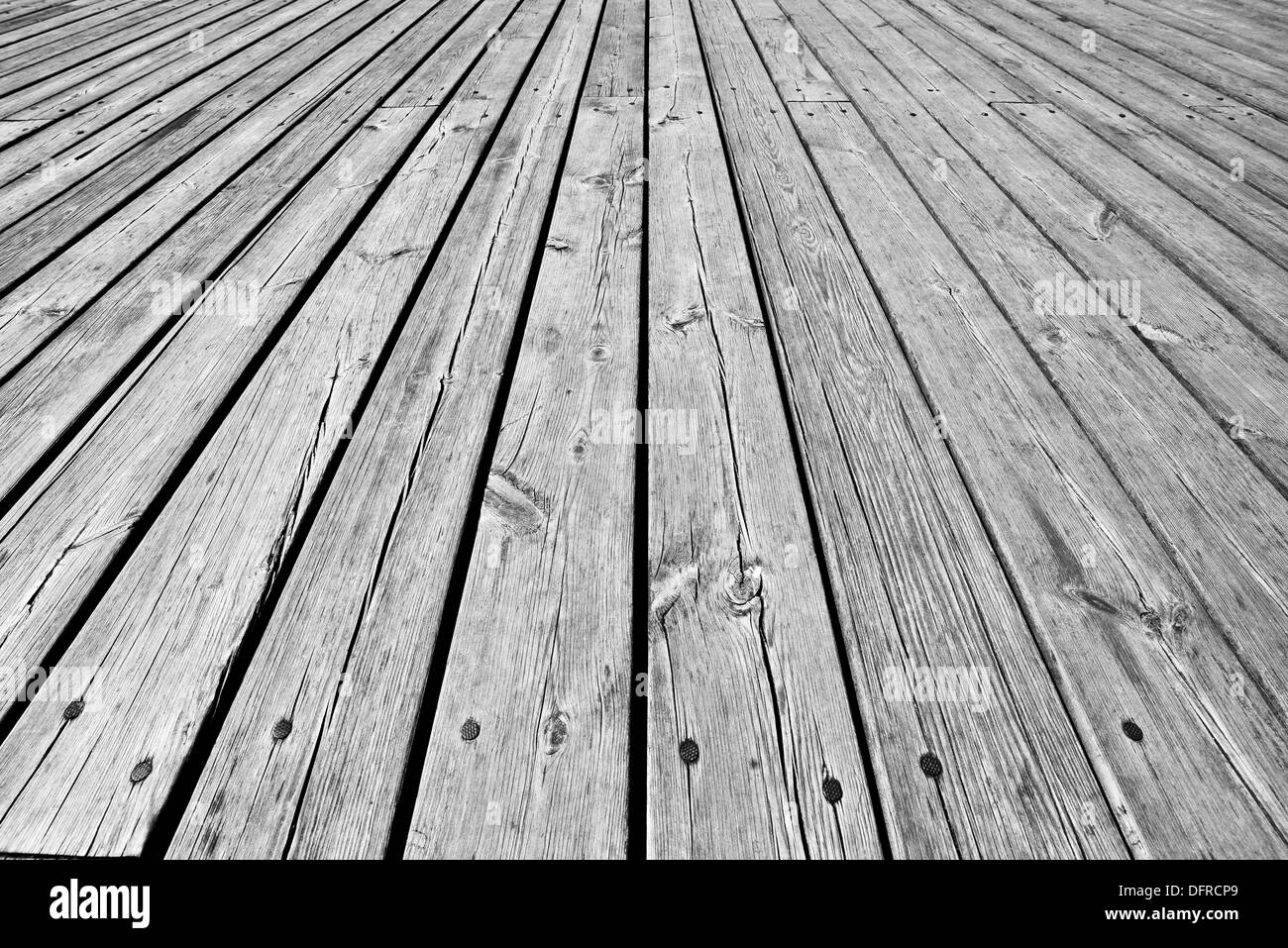 big,wooden floor, grey background Stock Photo