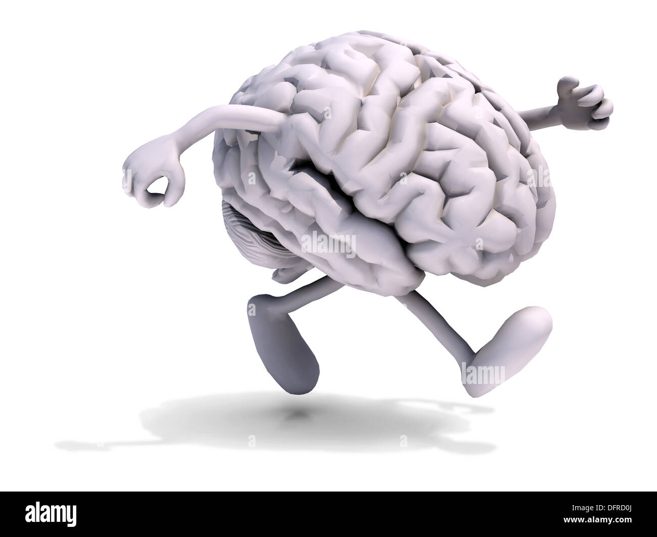human brain with arms and legs running, 3d illustration Stock Photo - Alamy