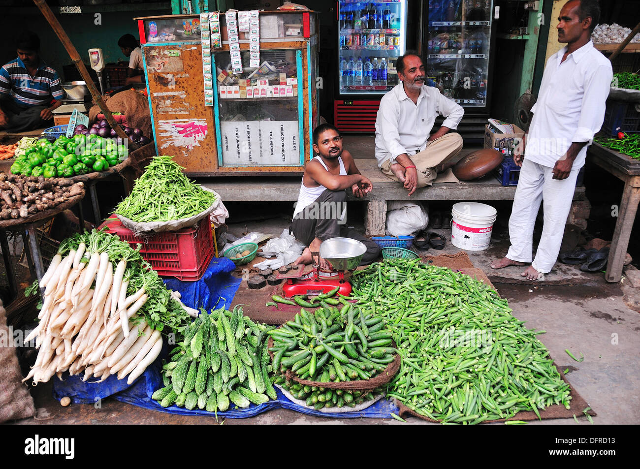 Vegetable market in Paharganj, Delhi India Stock Photo Alamy